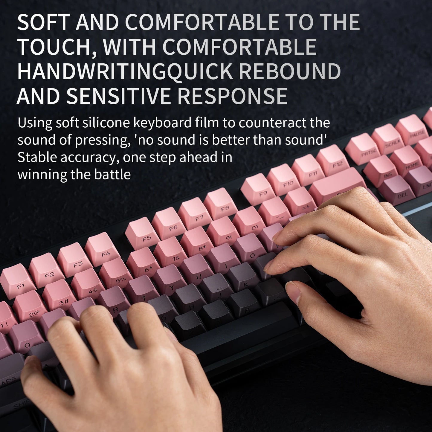Teclado Bluetooth V108 Pro para oficina, bajo nivel de ruido, 2.4G, con cable e inalámbrico, diseño completo, membrana con retroiluminación RGB