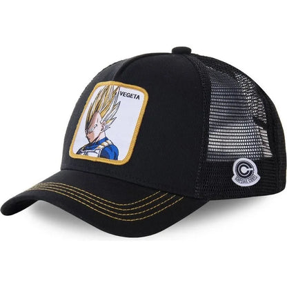 Dragon Ball Buu Goku-Kappe, Sommer-Reisekappe mit Schirm, Herren-Kappe mit Stickerei, im Hip-Hop-Stil, Sonnenvisier, verstellbare Trucker-Netzkappe