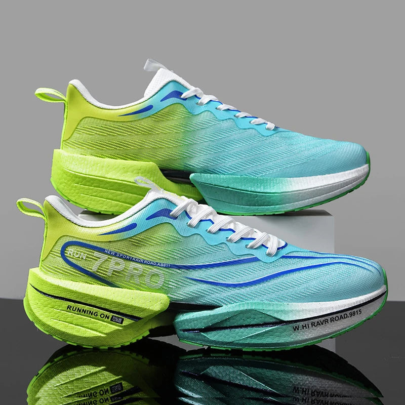 Herr-sneakers med kolplatta, utomhus-sportskor i mesh med mjuk sula, löparskor, lätta, halksäkra, vardagsskor för par, tennisskor