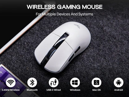 Ratón gaming AULA SC590 PRO con cable/Bluetooth/inalámbrico 2.4GHz, 20000 DPI y sensor PAW3311 con tasa de sondeo de 1000 para Win/Mac/gaming