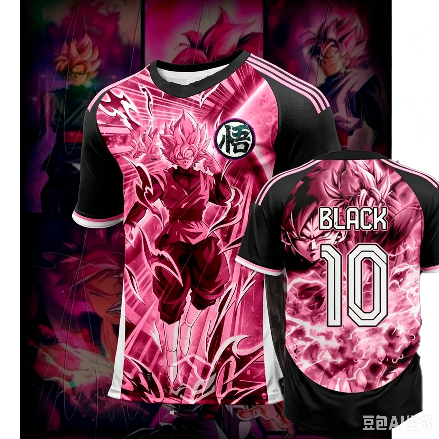 2026 New Football Jerseys Japanese Anime Bandai Dragon Ball Goku Saiyan Cotton T-shirt Sporty Street Loose for Men and Children