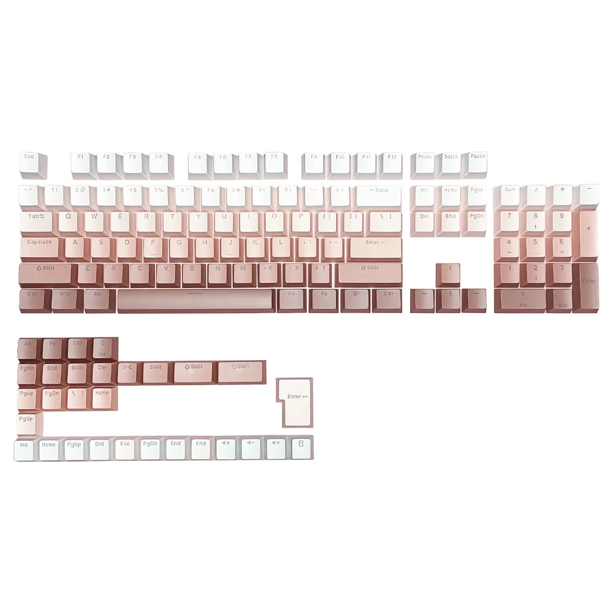 130 Keys Gradient Lucky Red RGB Backlit Shine Through Keycaps OEM Profile Double Shot PBT Keycaps for MX Switches Gamer Keyboard