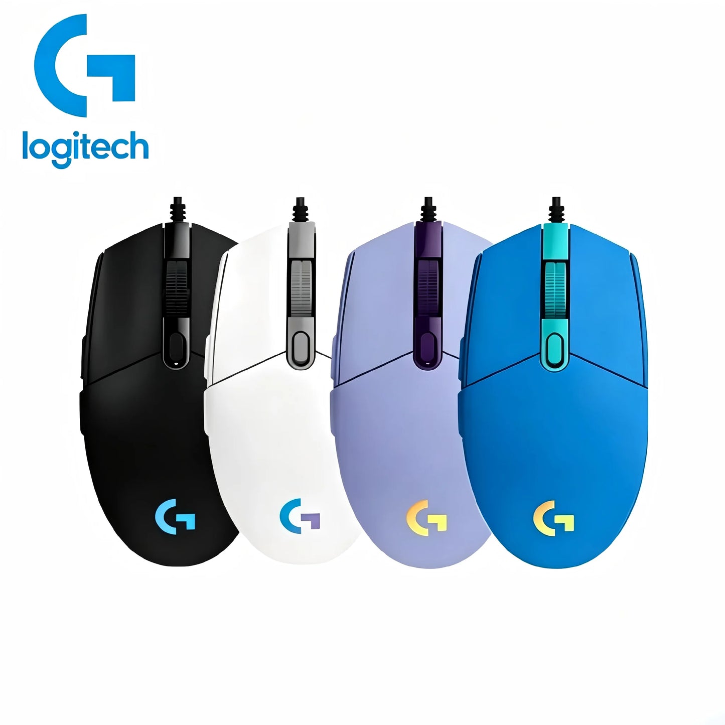 Ratón gaming con cable Logitech G102, 8000DPI, efecto óptico esports, ratón G102 USB con cable para PC