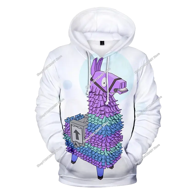 Children's Fortnite Anime Hoodie Men's Streetwear Hip-Hop Sportswear Casual Loose Fit Sweatshirt Outdoor Fashion
