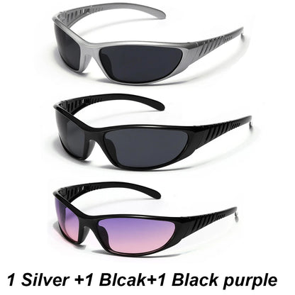 Y2K Silver Sunglasses Color Hollowed Out Future Sense Of Technology Hot Girls Net Red Sunglasses Women Sunglasses Trendy Men