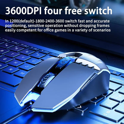 Ratón gaming HP M1 con cable, iluminación blanca, USB, para eSports, gaming, oficina, PC de sobremesa y portátil