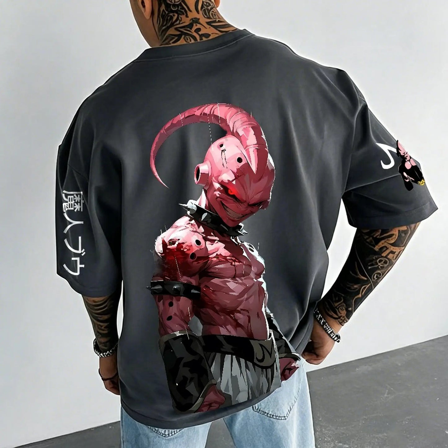Dragon Ball Super Men's and Women's T-Shirts Majin Buu Anime Tee Summer Spring Boy's Oversize Short Sleeves Parent-child Outfits