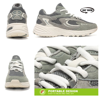 Baasploa Nieuwe hardloopschoenen voor heren, outdoor, modieus, lichtgewicht sportschoenen van mesh, casual herenschoenen, ademend, antislip wandelschoenen