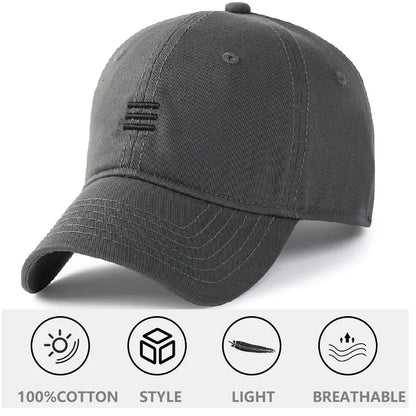 Baseballová čepice Big Head Plus Size, 100 % bavlna, vhodná pro muže i ženy, nastavitelná, čepice typu „dad hat“, nadměrná velikost 58–60 cm, 61–65 cm