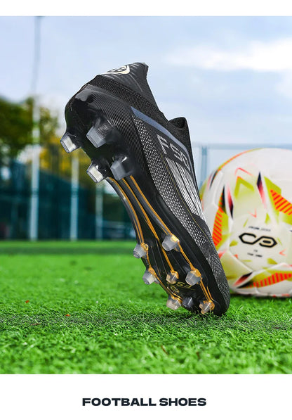 Men Football Boots Futsal Ultralight Soccer Shoes Training TF Match Long Spikes Breathable Indoor Sneakers Cleats Drop Shipping