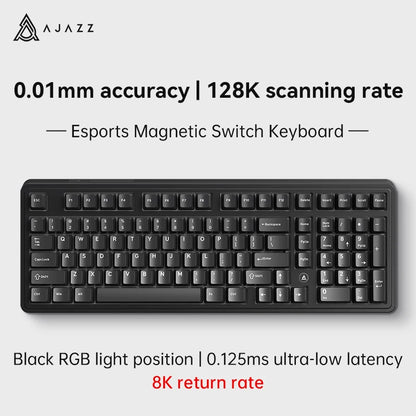 AJAZZ AK980 MAX Wired Magnetic Switch Keyboard 0.01mm 8K Mechanical Keyboards Hot Swap ARGB E-sports Games Customized Keyboard