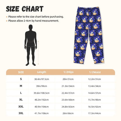 Custom Printed Womens Soniced Pajama Pants Hedgehog Game Sleepwear Sleep Lounge Bottoms with Pockets