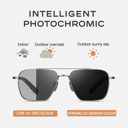 Polarizované pánské sluneční brýle CAPONI Seiko z čistého titanu, fotochromatické, outdoorové, řidičské, UV400, originální značkové sluneční brýle BS50004