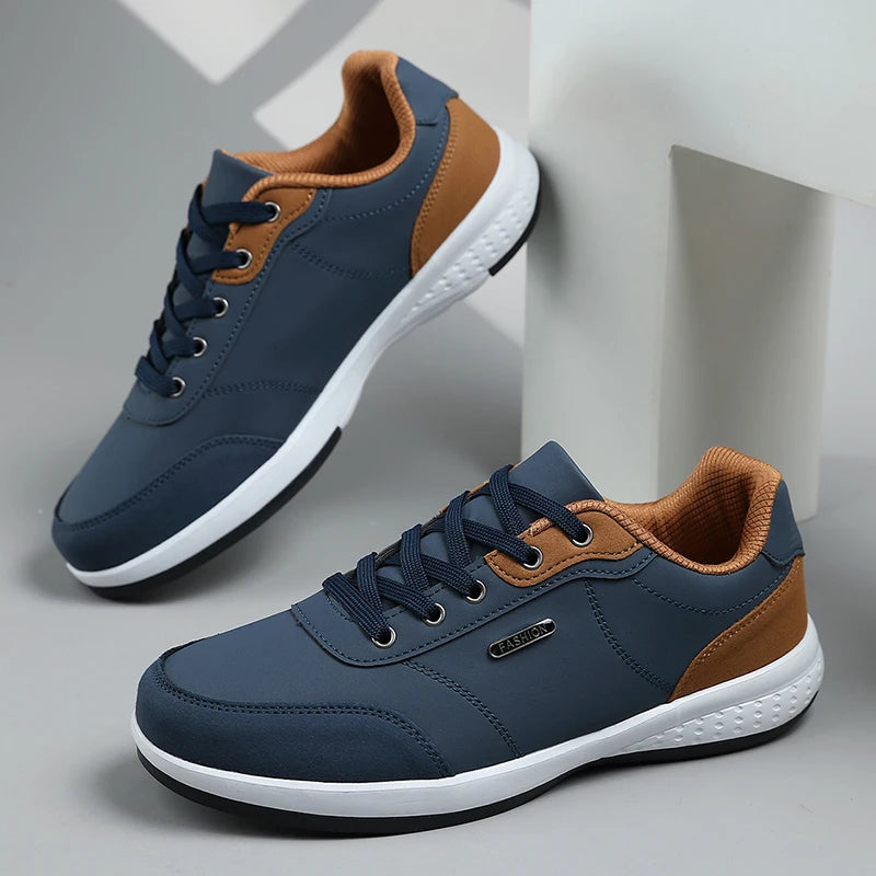 Chaussures de marche imperméables pour homme « Four Seasons » - Chaussures de sport décontractées en cuir pour homme - Chaussures de camping antidérapantes - Chaussures de tennis pour homme