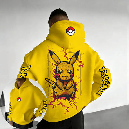 2026 Pokémon Games Pikachu Co Branded Cotton Hoodie Spring/Summer New Harajuku Men's and Women's Loose Casual Parent Child Top