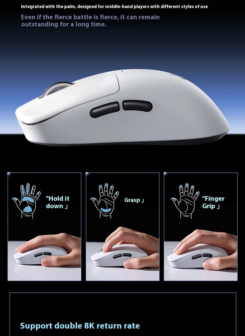 MCHOSE M7 Ultra ergonomická herná myš PAW3950 Super Sensor TOPSPEED s frekvenciou snímania 8000Hz, ľahký dizajn, Realtek Master Mice