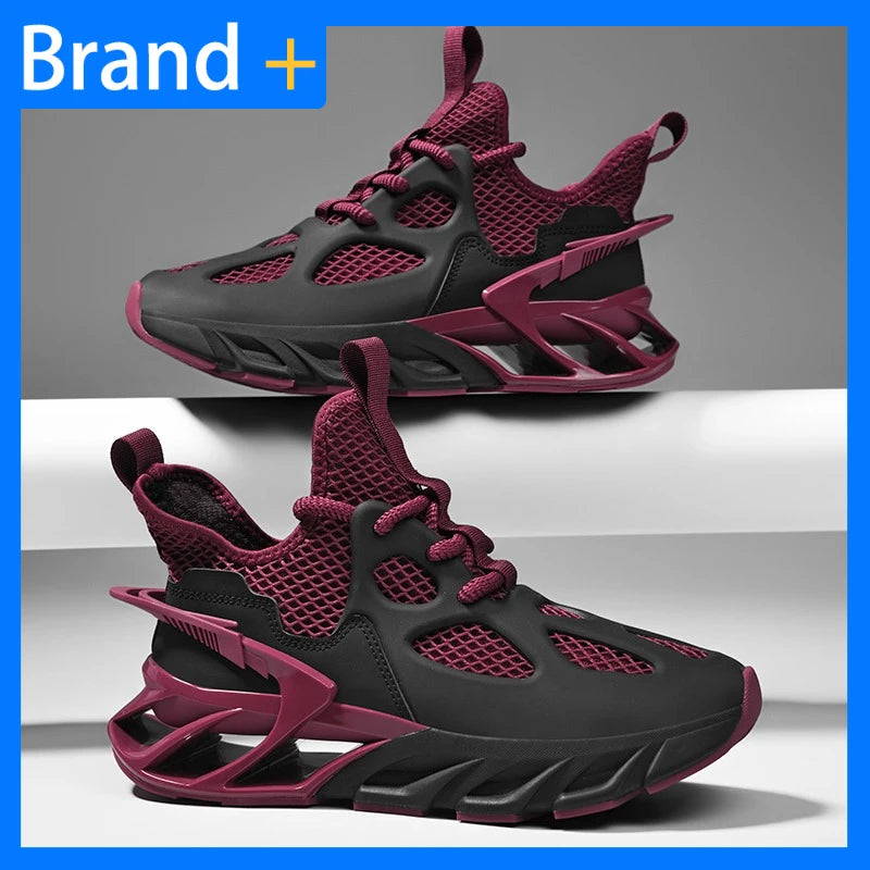 Chaussures de sport pour homme - Nouvelles chaussures de course d'extérieur en mesh respirant, haute élasticité - Chaussures de tennis de sport tendance et confortables pour l'été