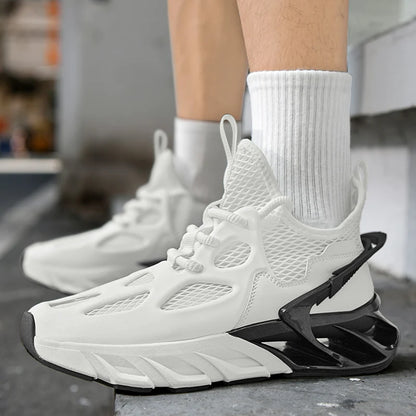 Chaussures de sport pour homme - Nouvelles chaussures de course d'extérieur en mesh respirant, haute élasticité - Chaussures de tennis de sport tendance et confortables pour l'été