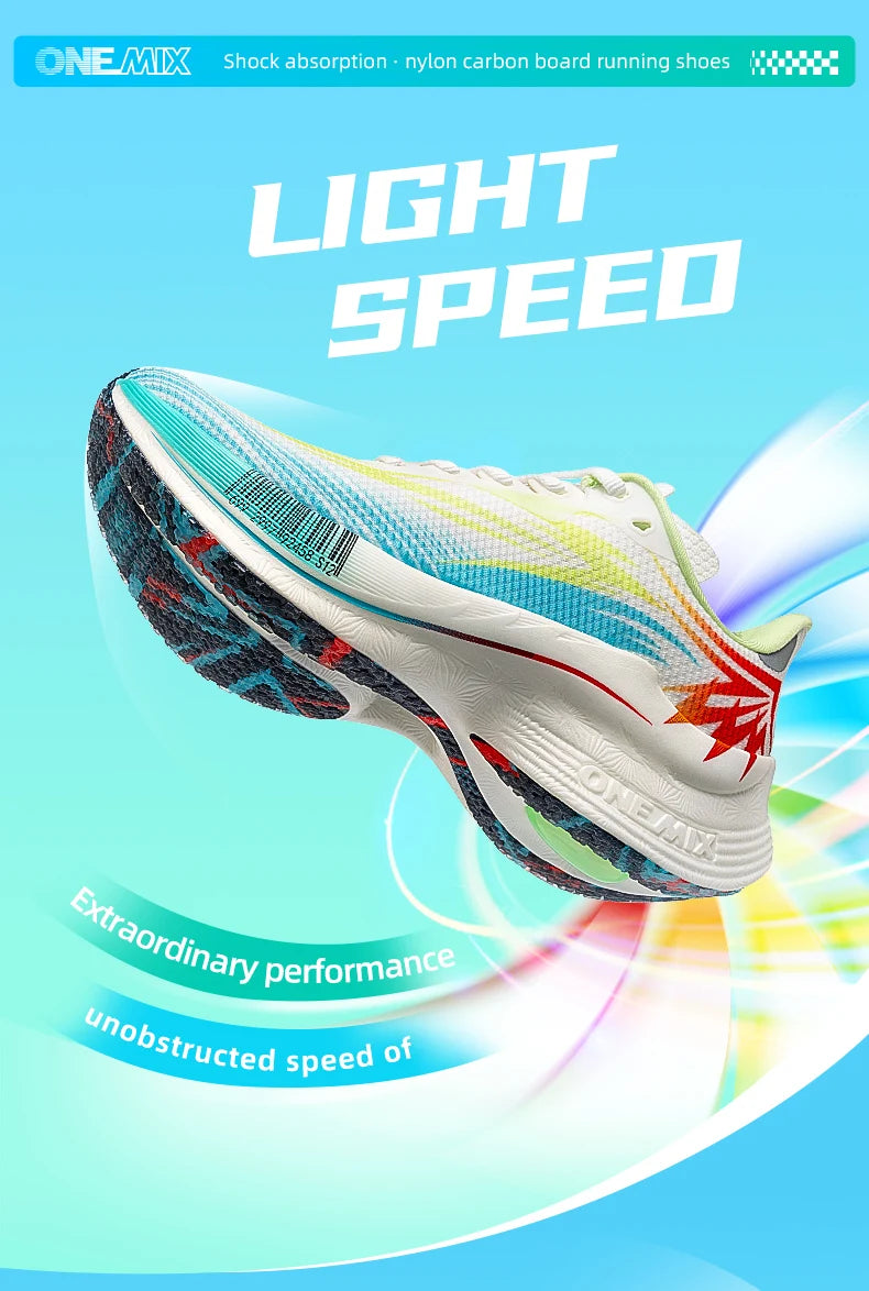 ONEMIX 2026 New Arrival Training Running Shoes for Men Full Sole Nylon Plate Sport Shoes Breathable Summer Female Jogging Shoes