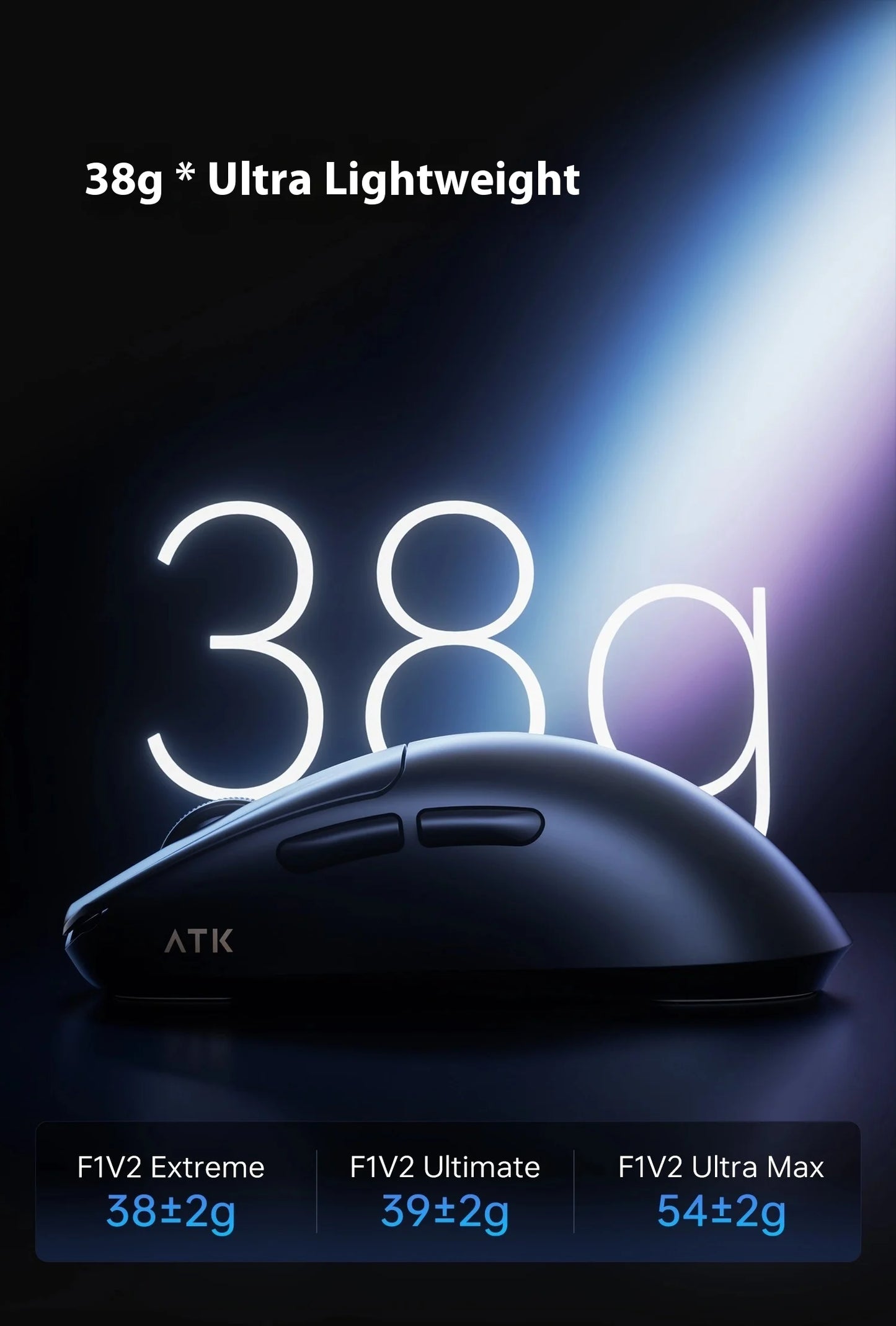 ATK Blazing Sky F1 V2 Ultra Max Wireless Gaming Mouse Dual-Mode Lightweight PAW3950Ultra Dual 8K Low Latency Ergonomic Extreme