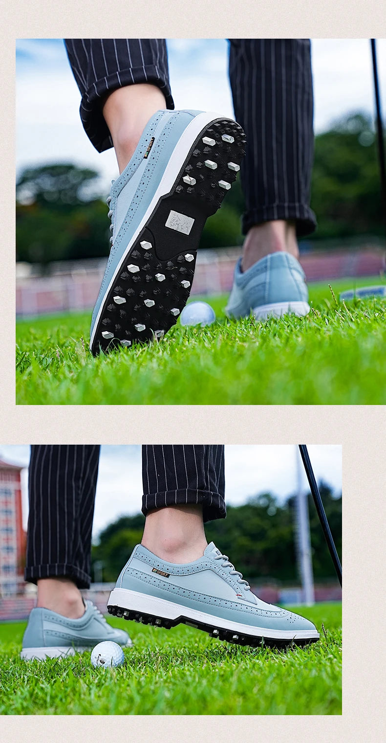 Professional Golf Shoes Men High-Quality Leather Breathable Sports Shoes Golf Competition Training Shoes Plus Size Shoes 39-47#