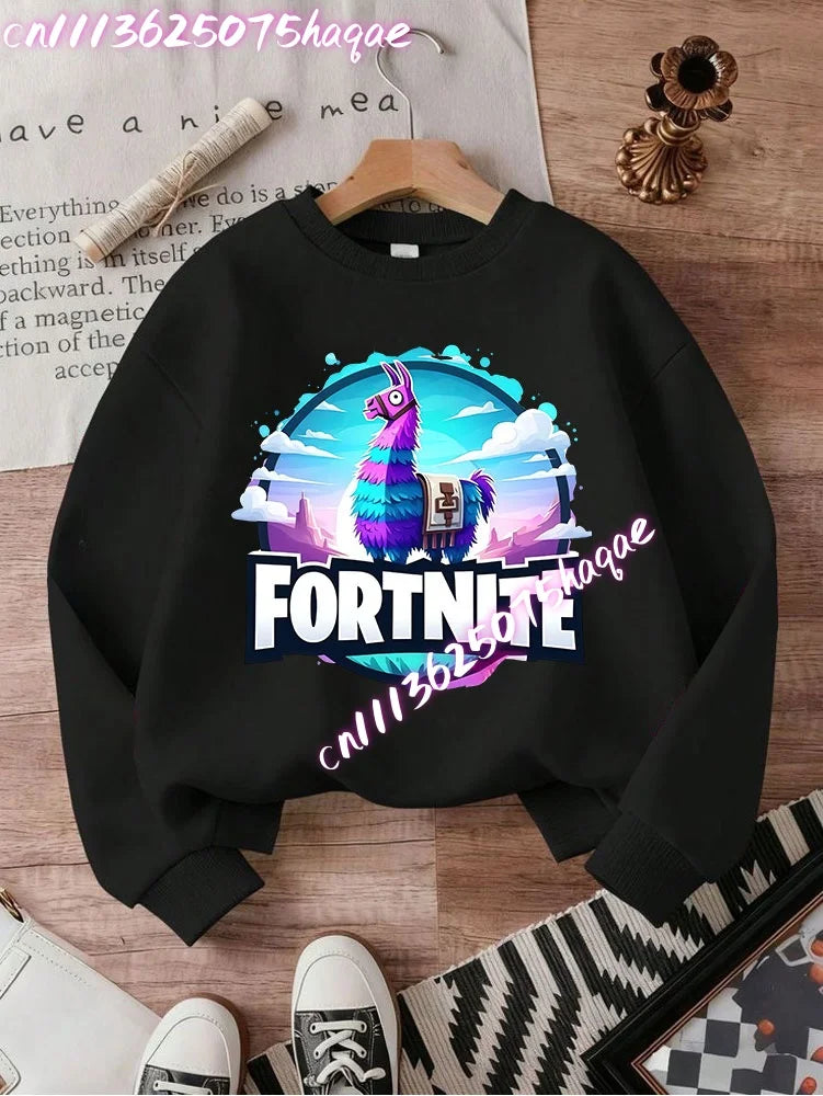 Fortnites Series Kinder-Sweatshirts, trendige Langarm-Pullover für Jungen und Mädchen, Herbst/Winter, Cartoon-Kinderkleidung, Geburtstagsgeschenke