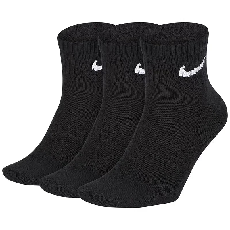 Nike Logo Athletic High-Top Socks Training Mid-Calf Socks Unisex Style Combo Pack White SX7676-100