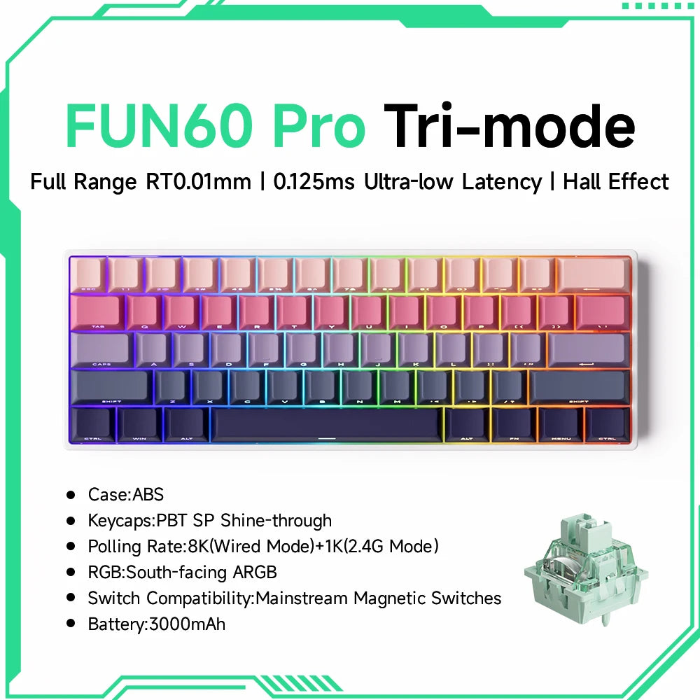 Akko MonsGeek FUN60 PRO&MAX HE Machanical Keyboard Magnetic Switch 60%  Gaming Keyboard Rapid Trigger 8K Custom Keyboard