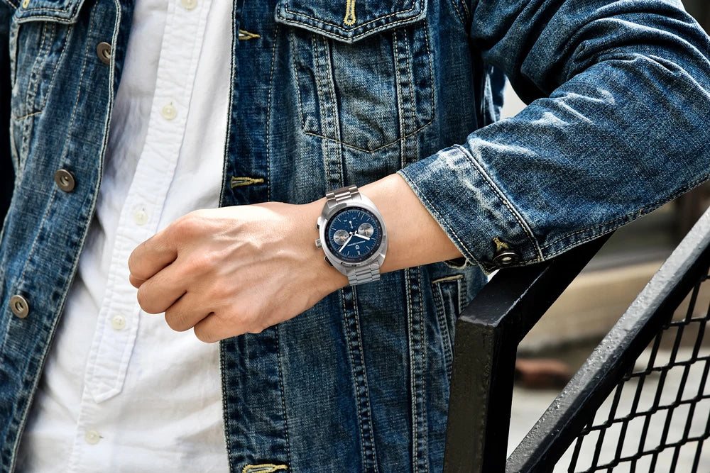 PAGANI DESIGN 2026 Retro Luxury Men's Quartz Watches Sports Chronograph VK63 Watch For Men AR Sapphire Waterproof Leather Clock