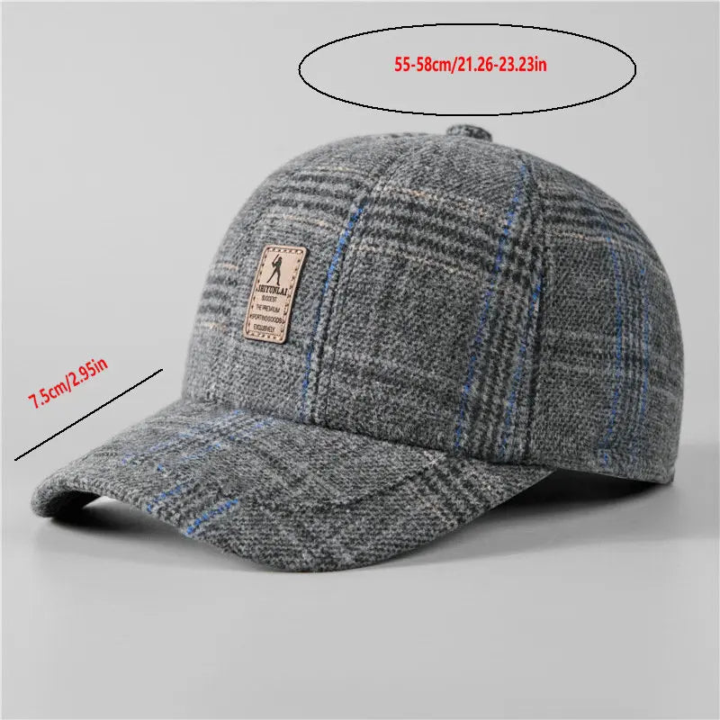 Warme Winter-Baseballkappe mit Ohrenklappen für Herren, dicke Herbstkappe als Geschenk