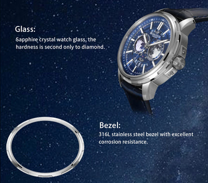 BORIAGE(BOAIJIUA) vollautomatische mechanische Herrenuhr mit Originaldesign, wasserdichte leuchtende mechanische Armbanduhr