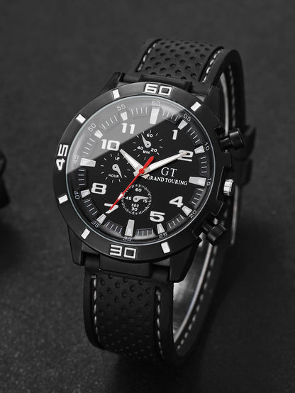 Men’s Sports Quartz Watch Casual Silicone Strap, Stylish Analog Dial & Lightweight Wristwatch