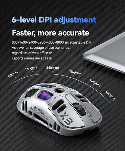 2026 Hollow-out Design Lightweight Computer Game Accessories 3-Mode Bluetooth Wireless Mouse Laptop Rechargeable RGB Backlight