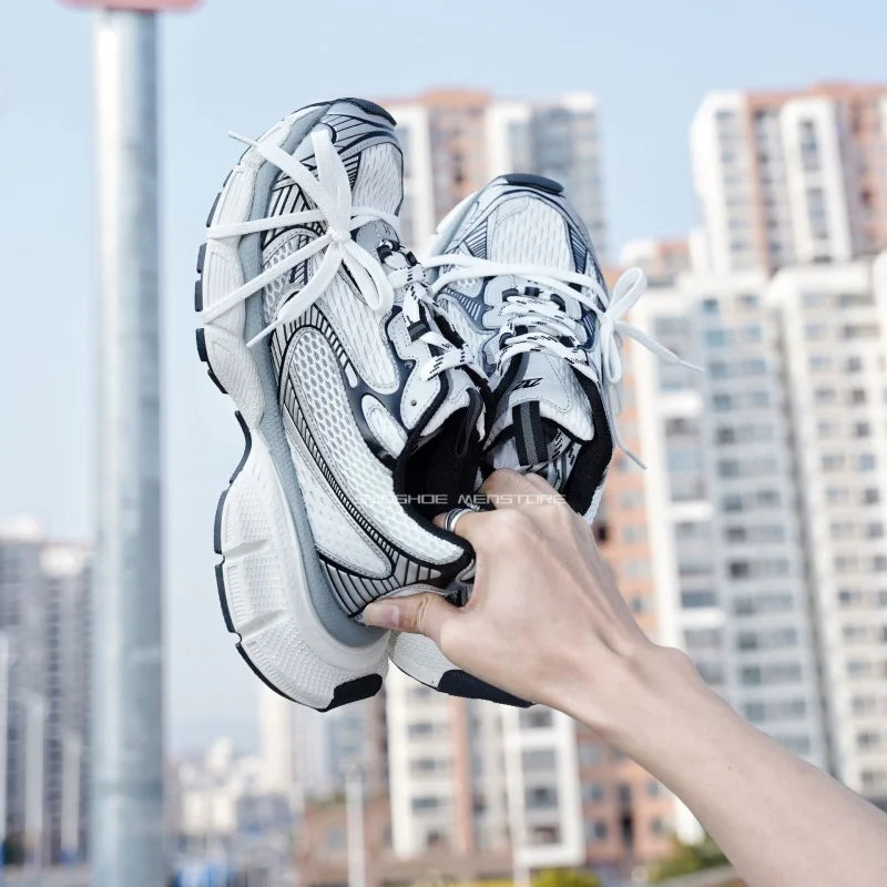 Schoenen met dikke zool voor heren en dames, maat 36-45, Paris 3XL, ‘dad shoes’, lengteverhogend, ademend, stevige schoenen, casual sportschoenen
