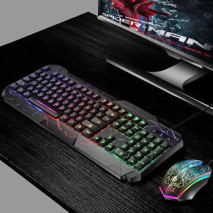 Kabelgebundenes Gaming-Tastatur-und-Maus-Set für Desktop-PCs mit mechanischem Tippgefühl und LED-Hintergrundbeleuchtung