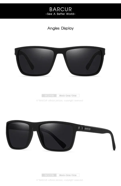 BARCUR Design TR90 Sluneční brýle pro muže Polarizované Lehké sportovní sluneční brýle Dámské brýle Doplněk k brýlím Oculos Ochrana proti UVAB záření
