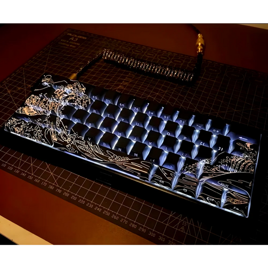 Side-engraved Translucent CHERRY Keycaps PBT Creative Personalized Customized for 60/64/84/98/108 Mechanical Keyboards MX Switch