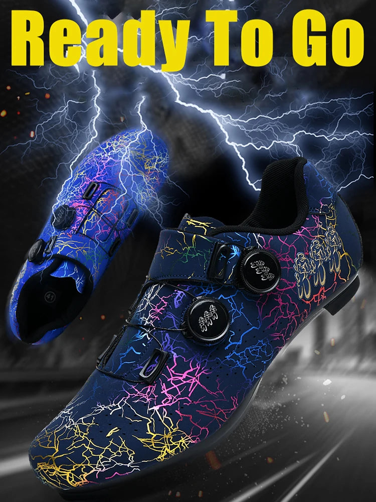 Nové dámské cyklistické sportovní boty s protiskluzovou gumovou podrážkou, MTB boty pro muže, prodyšná PU kůže, outdoorové závodní cyklistické boty na pedály, unisex