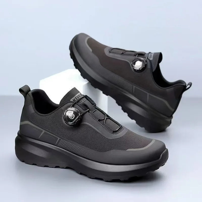 Original New Men Rotating-Button Driving Sneakers Platform Casual Walking Shoes Outdoor Wear-Resistant Running Sports Shoes Plus Size