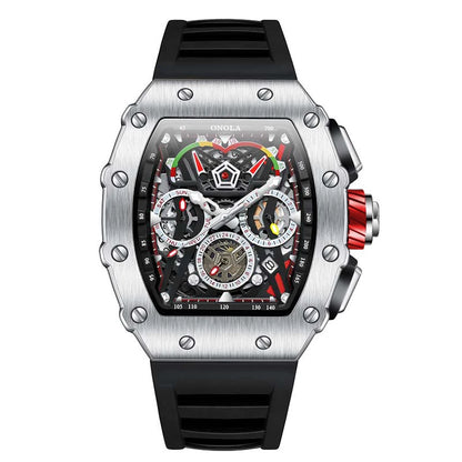 ONOLA Luxury Men Mechanical Watch with Hollow Out Luminous Automatic Watch 3Bar Waterproof Reloj Hombre