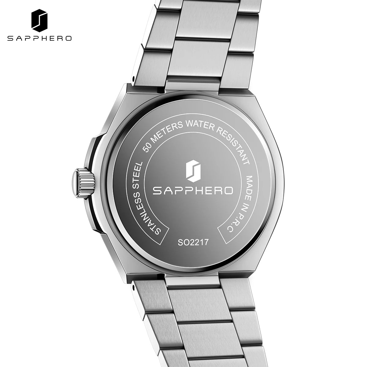 SAPPHERO Luxury Men's Watches Date Display Stainless Steel Watch Strap Men's Gifts Travel Essentials Waterproof Wristwatch
