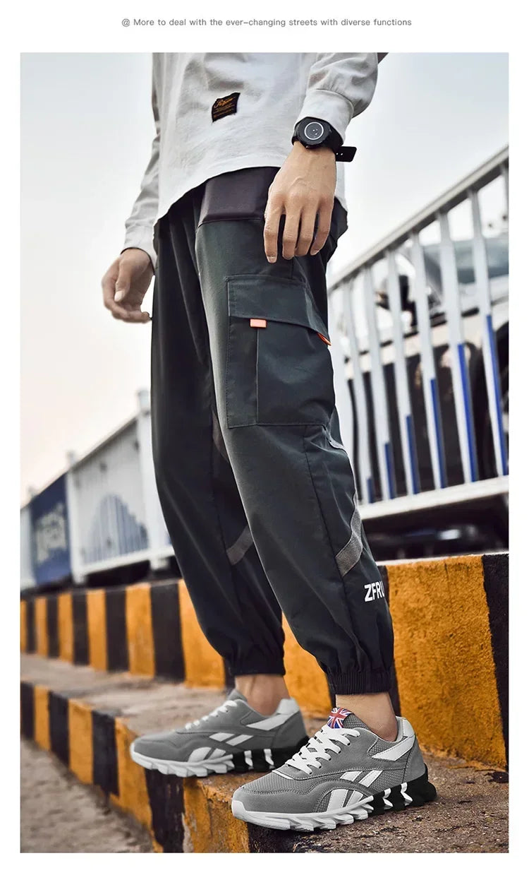 Brand Trend størrelse 46 47 48 slidstærke fitness-sneakers til mænd med støddæmpning, tyk sål og åndbare udendørs løbesko til mænd
