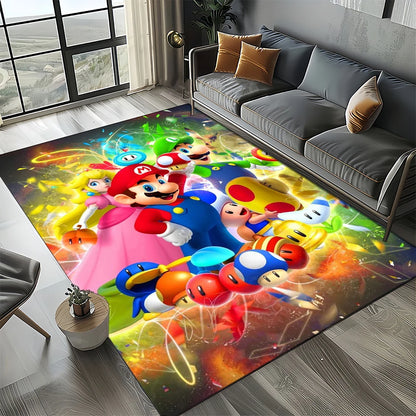 Retro koberec s motivem Mario, koberec do obývacího pokoje, ložnice, na pohovku, rohožka, dekorace, podlahová podložka pro děti