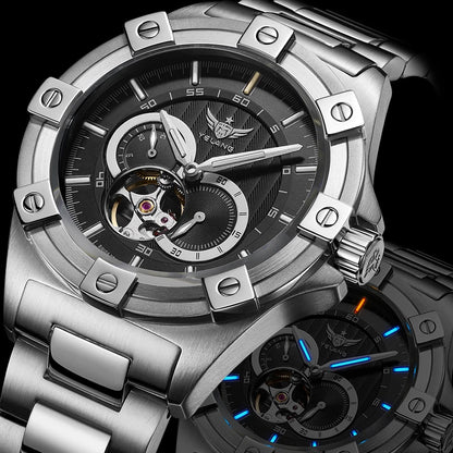 Yelang V1024 Men Brand Watches 44mm Japan miyota 82S7 Automatic Mechanical movement Luminous Men 100m Waterproof Watch business