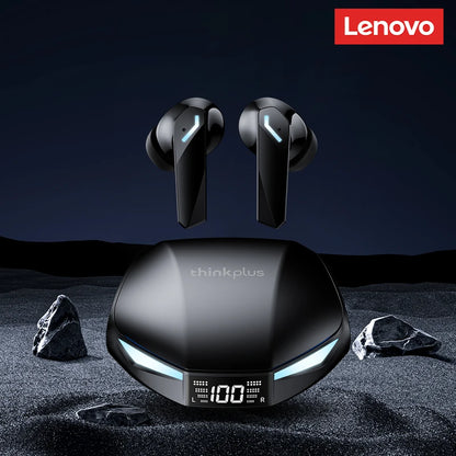 Lenovo XT53 Wireless Bluetooth 5.4 Gaming Earbuds – LED Display, Waterproof Noise Isolating Earphones with Low Latency & Microphone