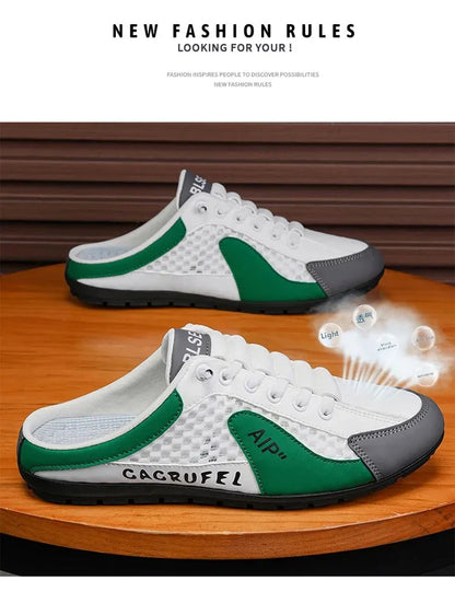 Sapatilhas desportivas casuais slip-on com atacadores para homem, em malha respirável, unissexo, para primavera e outono, corte baixo, sola plana e calçar rápido e fácil