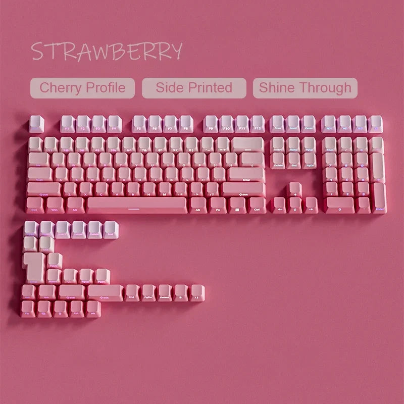2025 Original Daylight PBT Translucent Keycaps Set – 136 OEM Side-Engraved Keycaps for 60/84/98/108 Mechanical Keyboards, MX Switch Compatible