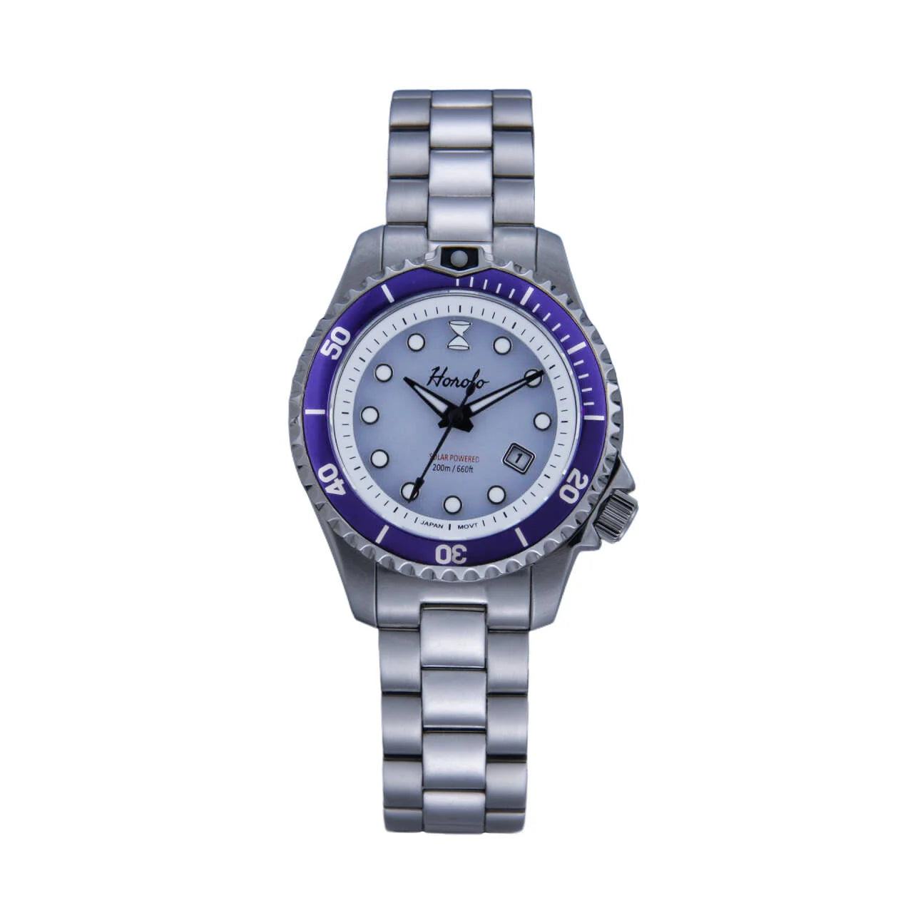 Horolo Women' Watches Japan Solar Movement 30mm Luminous Water Resistant Sapphire stainless steel Luxury Watch Gift For Wife