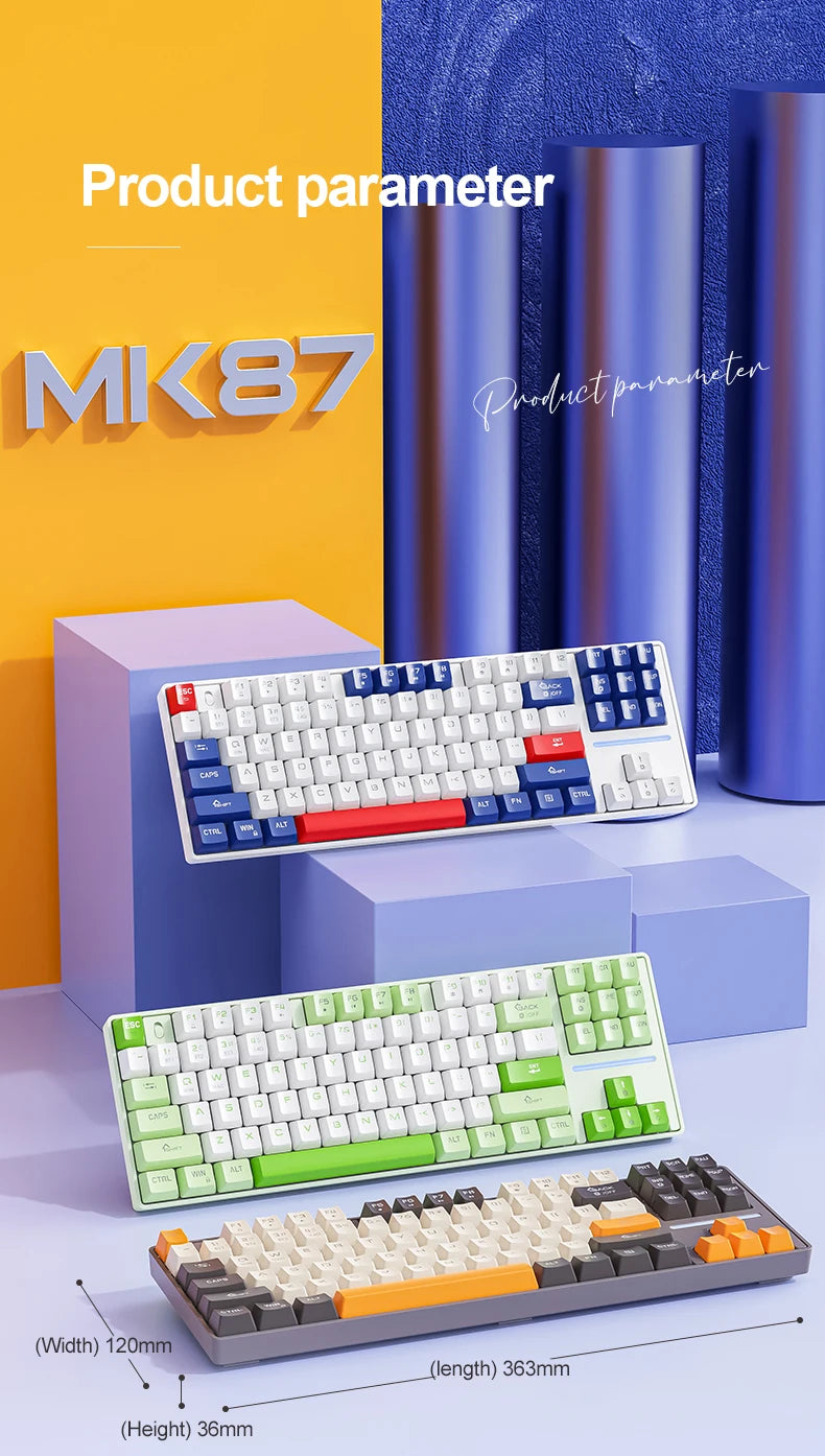 Tastiera meccanica wireless Bluetooth SMAILWOLF MK87 per gaming e-sport, hot-swap full key, tastiera personalizzata