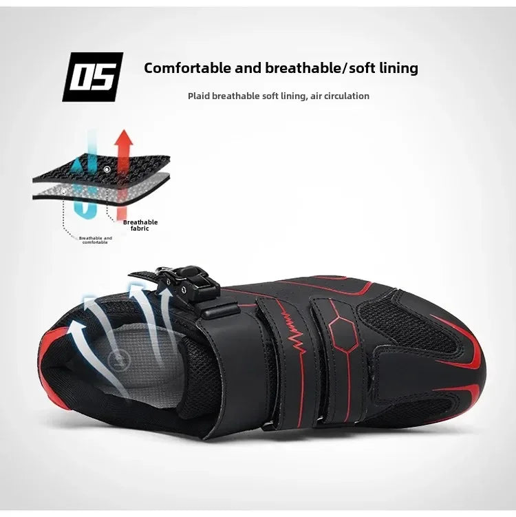 Unisex fietsschoenen met harde zool – 4-seizoenen racefietsschoenen met klikpedalen voor MTB en buitensporten